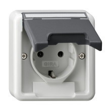 Gira 445035 SCHUKO-Steckdose KD (OT) WG AP Grau