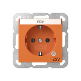Gira 4452109 SCHUKO-Steckdose Kontroll GN + Beschriftungsfeld ZSV System 55 Orange