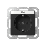 Gira 4457005 SCHUKO-Steckdose Beschriftungsfeld System 55 Schwarz m