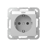 Gira 4457015 SCHUKO-Steckdose Beschriftungsfeld System 55 Grau m