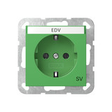 Gira 4457107 SCHUKO-Steckdose Beschriftungsfeld SV System 55 Grün