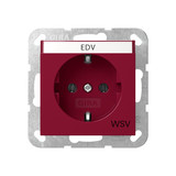 Gira 4457108 SCHUKO-Steckdose Beschriftungsfeld WSV System 55 Rot