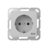 Gira 4458015 SCHUKO-Steckdose Aufdruck EDV System 55 Grau m