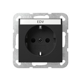 Gira 4462005 SCHUKO-Steckdose Beschriftungsfeld + SP System 55 Schwarz m