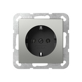 Gira 4466600 SCHUKO-Steckdose ohne Befestigungskrallen System 55 Edelstahl