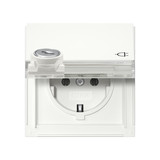 Gira 446766 SCHUKO-Steckdose KD Schloss sortiert + Beschriftungsfeld Gira TX_44 Reinweiß