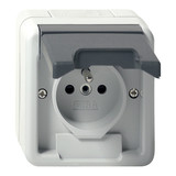 Gira 448530 Steckdose Erdstift KD + SP WG AP Grau