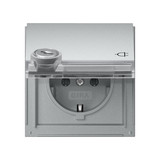 Gira 456965 SCHUKO-Steckdose KD Schloss gleich + Beschriftungsfeld Gira TX_44 F Alu
