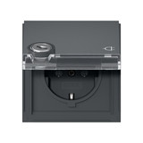 Gira 456967 SCHUKO-Steckdose KD Schloss gleich + Beschriftungsfeld Gira TX_44 Anthrazit