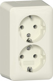 Gira 478013 2-fach-SCHUKO-Steckdose + Montageplatte AP Reinweiß