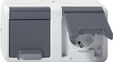 Gira 478130 2-fach-SCHUKO-Steckdose waagerecht KD WG AP Grau