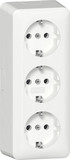 Gira 478913 3-fach-SCHUKO-Steckdose + Montageplatte AP Reinweiß