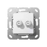 Gira 565103 SAT-F-Buchse 2-fach Kpl. Einsatz Reinweiß