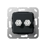 Gira 565110 SAT-F-Buchse 2-fach Kpl. Einsatz Schwarz m