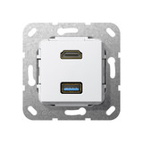Gira 567803 HDMI USB 3.0 A Kpl. Einsatz Reinweiß