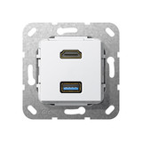 Gira 567903 HDMI USB 3.0 A K-poligeitsche Einsatz Reinweiß