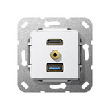 Gira 568003 HDMI USB 3.0 A M-Klinke Kpl. K-poligeitsche Einsatz Reinweiß