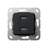 Gira 568410 USB 3.0 A 2-fach Kpl. Einsatz Schwarz m