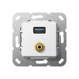 Gira 568703 USB 3.0 A M-Klinke K-poligeitsche Einsatz Reinweiß
