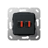 Gira 569310 Lautsprecheranschluss 2-fach Einsatz Schwarz m