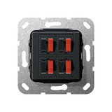 Gira 569410 Lautsprecheranschluss 4-fach Einsatz Schwarz m
