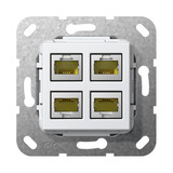 Gira 569803 Modular-Jack RJ45 Cat.6A 10 Gbit 4-fach Kpl. Einsatz Reinweiß