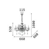 Ideal Lux COLOSSAL Pendelleuchte E14 6-fach ⌀660mm dimmbar Elfenbeinfarbig 081540