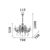 Ideal Lux COLOSSAL Pendelleuchte E14 8-fach ⌀780mm dimmbar Elfenbeinfarbig 081557