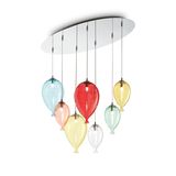 Ideal Lux CLOWN G9 Pendelleuchte 7x ⌀150/100mm dimmbar Bunt warmweiss 100937