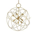 Ideal Lux KONSE Pendelleuchte E27 7-fach ⌀800mm dimmbar Gold 156033