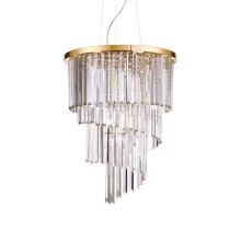 Ideal Lux CARLTON Pendelleuchte E14 12-fach ⌀500mm dimmbar Gold 213521