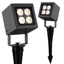 ISOLED LED Aussenstrahler Cube IP65, 4x2W CREE, anthrazit, warmweiß