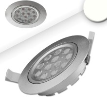 ISOLED LED Einbaustrahler, silber, 15W, 72°, rund, neutralweiß, dimmbar