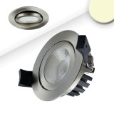 ISOLED LED Einbaustrahler, silber, 8W, 36°, rund, warmweiß, IP65, dimmbar