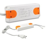 ISOLED LED Trafo MiniAMP 12V/DC, 0-50W, 120cm Kabel mit Flachstecker, sekundär 2 female Buchsen