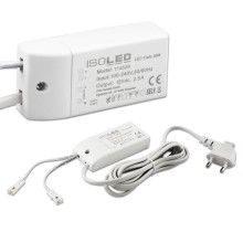 ISOLED LED Trafo MiniAMP 12V/DC, 0-30W, 200cm Kabel mit Flachstecker, sekundär 2 female Buchsen