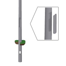 ISOLED Flutlichtmast konisch mit Traverse für 3+2 Fluter, Stahl verzinkt, Höhe über Boden 15m