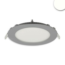 ISOLED LED Downlight, 9W, rund, ultraflach, silber, neutralweiß, dimmbar