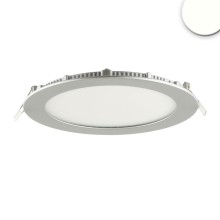 ISOLED LED Downlight, 12W, rund, ultraflach, silber, neutralweiß, dimmbar