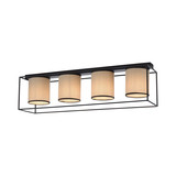 JUST LIGHT RAVEN Deckenleuchte E27 max.25W 4-fach Schwarz/Beige 15304-18