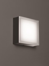 LCD Wandleuchte & Deckenleuchte LED Graphit 21W Warmweiss IP67 20x12x12cm 1426LED Made in Italy