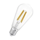 LEDVANCE LED CLASSIC EDISON höchste Effizienzklasse A 3.8W 830 klar E27 Lampe 806lm 3000K warmweiss wie 60W 4099854060236