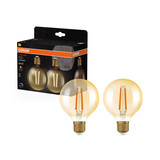 2er Pack OSRAM LED Lampe Vintage 1906 CLASSIC Globe 7.2W 824 Gold E27 Dimmbar Warmweiss 4099854137808