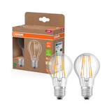 2er Pack OSRAM LED Lampe LAMPS ENERGY CLASS A höchste Energieeffizienzklasse A Filament CLASSIC A 2.2W 827 Clear E27 Warmweiss 4099854253461