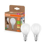 2er Pack OSRAM LED Lampe CLASSIC P höchste Energieeffizienzklasse A 2.2W 827 Frosted E14 Warmweiss 4099854253829