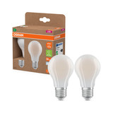 2er Pack OSRAM LED Lampe LAMPS ENERGY CLASS A höchste Energieeffizienzklasse A Filament CLASSIC A 2.2W 840 Frosted E27 Neutralweiss 4099854259739