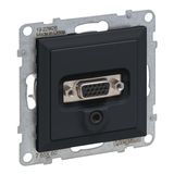 Legrand SEANO HD15 Anschlusseinheit + 3 mm Jack, Einsatz inklusive Abdeckung, Schraubklemmen, Anthrazit, 765460