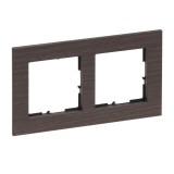 Legrand SEANO Natura 2-fach Rahmen aus Echtmaterial, nachhaltige Produktion und Verpackung, Designausführung: Holz Eiche dunkelbraun, 766132