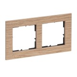 Legrand SEANO Natura 2-fach Rahmen aus Echtmaterial, nachhaltige Produktion und Verpackung, Designausführung: Holz Eiche hellbraun, 766142