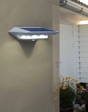 LUCE Design Ghost LED Wandleuchte Solar 4000 K 2,4W Bewegungsmelder IP44 Silber